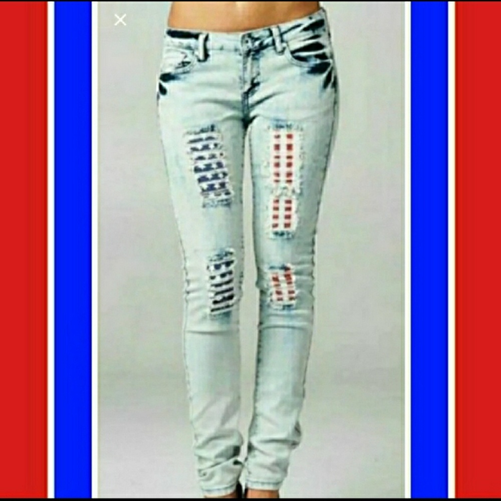 🔥Stretchy stars & stripes jeans